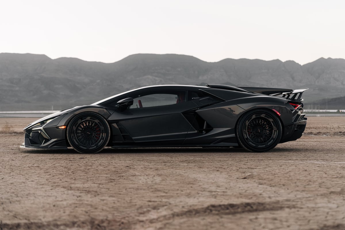 Black sports car with tinted windows